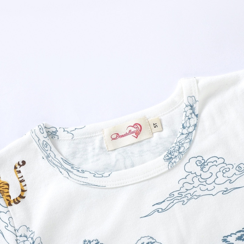 Pajama Set 2Y-7Y Organic Cotton O-neck Super Soft And Breathable Tiger HY6007-24